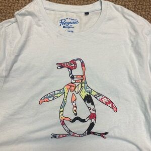 Original Penguin Munsingwear T Shirt SS Logo Pale Blue Cotton XL B14-22